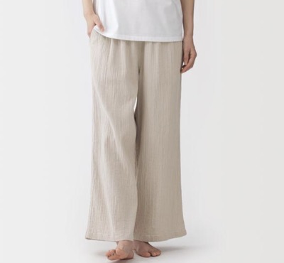 無印良品 楊柳ガーゼ ロングパンツ