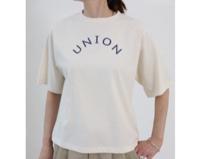 doux bleu(ドゥーブルー) union プリントTシャツ