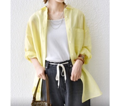 SHIPS（シップス）　IMPERIAL LINEN オーバー シャツ