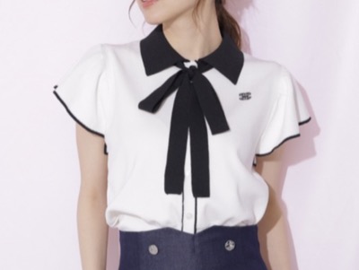 JILL by JILL STUART（ジルバイジルスチュアート）　 配色フリル袖ニット