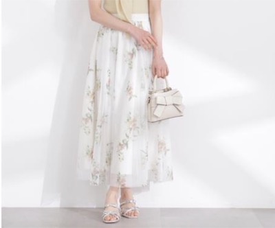 PROPORTION BODY DRESSING（プロポーション ボディドレッシング）　花柄チュールスカート