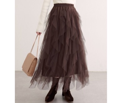 natural couture（ナチュラルクチュール）　ラッフルフリルチュールスカート