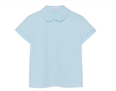 MADISONBLUE(マディソンブルー) ROUND COLLAR H/S SH EMBROIDERY C/LI