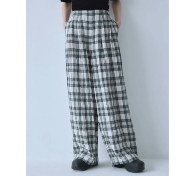 Mediam(ミディアム) Linen Check Pants