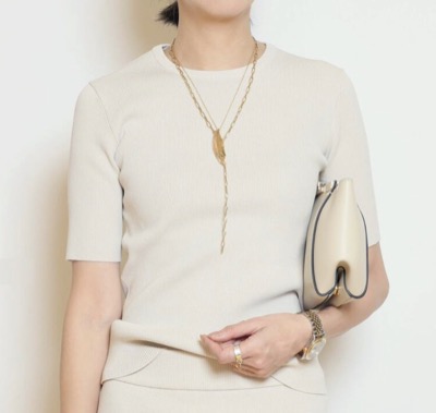 MUSE de Deuxieme Classe(ミューズ ドゥ ドゥーズィエム クラス) DINER B RIB クルーネックプルオーバー