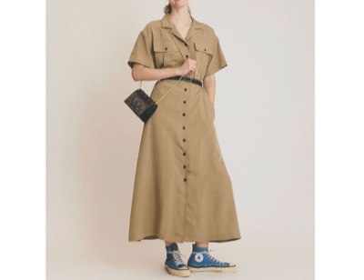 SHINZONE(シンゾーン) OPEN COLLAR SHIRT DRESS