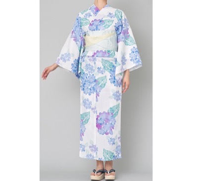 三松　浴衣紫陽花柄