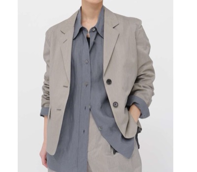 MARGARET HOWELL（マーガレット・ハウエル）　FINE STRIPE COTTON SILK JACKET