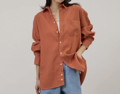 SALON adam et ropé（サロン アダム エ ロペ）　INDIVIDUALIZED SHIRTS for SALON】別注リネンシャツ RUST