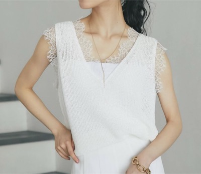 La boutique Bonbon（ラブティックボンボン）　ペーパーヤーンレース付きベスト