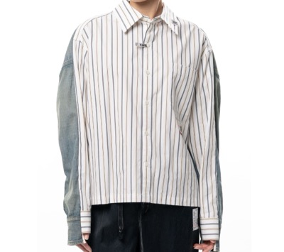 Maison MIHARA YASUHIRO（メゾン ミハラヤスヒロ）　Front Back Combined Stripe Shirt