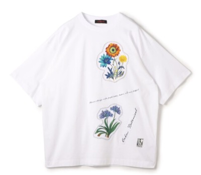CABaN（キャバン）　スビンコットン FLOWERSモチーフTシャツ