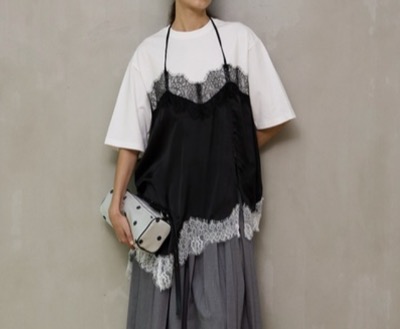 MAISON SPECIAL（メゾンスペシャル）　Lace Docking Layered TEE