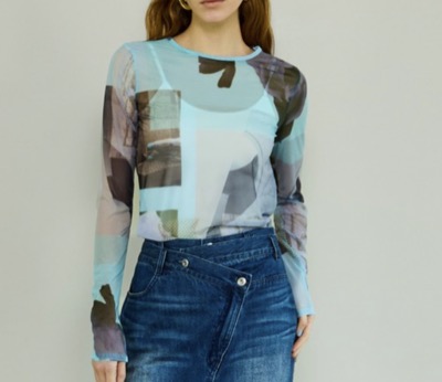 MAISON SPECIAL（メゾンスペシャル）　Photo Collage Mesh Tops