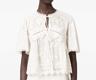 ALLSAINTS（オールセインツ）　LILLITH EMBROIDERED SHORT SLEEVE TOP