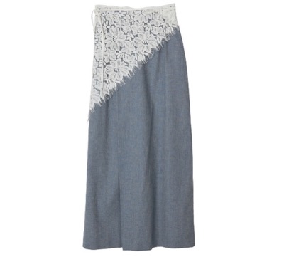 Ameri（アメリ）　MELANGE STRAIGHT SKIRT WITH LACE SCARF