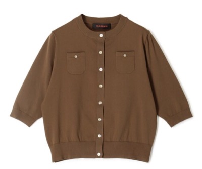 CABaN（キャバン）　ファインポリエステルハーフスリーブポケットカーディガン