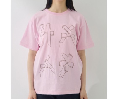 RhodolirioN（ロドリリオン）　Printed Making a bow with Ribbon Tee