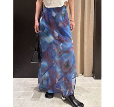 Ameri（アメリ）　BLUR SCENERY SPIRAL SKIRT