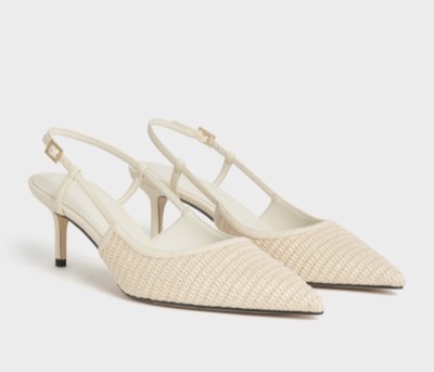CHARLES & KEITH(チャールズ & キース) ラフィア スリングバックパンプス
