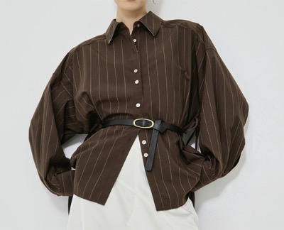 STUDIOUS（ステュディオス）　Wide Stripe 2way Shirt