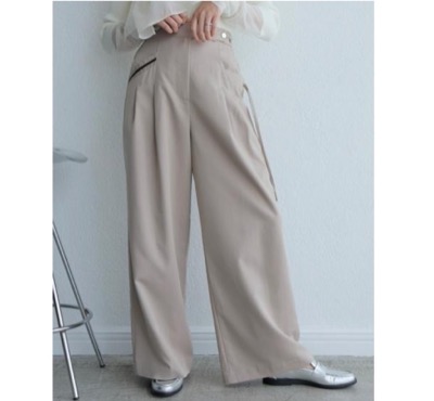 LADYMADE(レディメイド) アシメリボンポケットタックワイドパンツ