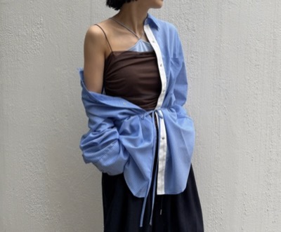 Ameri（アメリ）　SHEER WAIST MARK OVERSIZE SHIRT