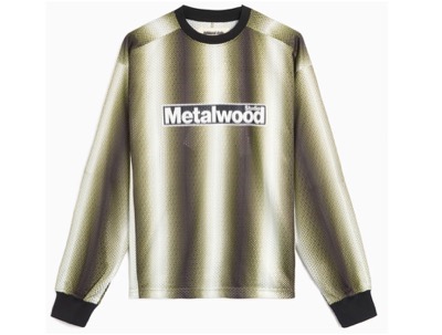 Metalwood（メタルウッド）　デジタル オンブレ ストライプ 長袖 リラックスフィット メンズ ジャージー Tシャツ
