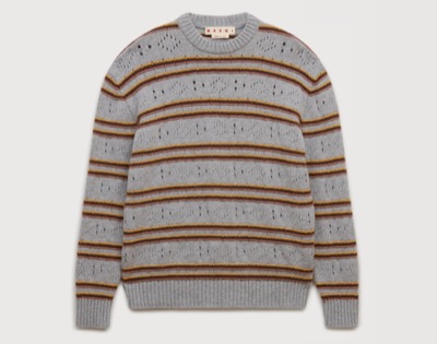 MARNI（マルニ）　グレー 透かし編みのカシミアジャンパー
