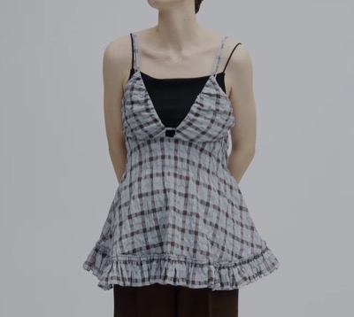 AMERI VINTAGE(アメリビンテージ) UNEVENNESS CHECK TUNIC TOP