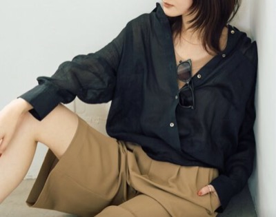 YECCA VECCA（イェッカヴェッカ）　3wayシアーリネンシャツ