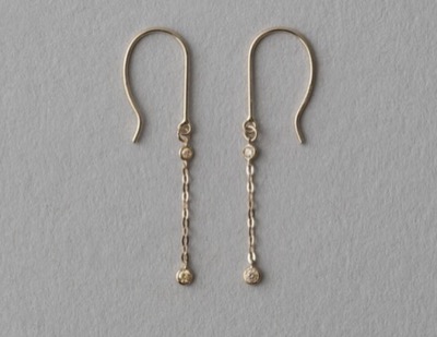 ete bijoux（エテビジュー）　K18RBG ブラウンダイヤモンド チェーン ピアス
