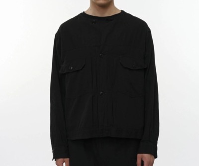 markaware（マーカウェア）　オーガニックコットン強撚ドビークロス / ノーカラートラッカージャケット