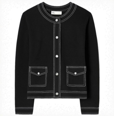 Tory Burch（トリーバーチ）　トップステッチ ウール カーディガン