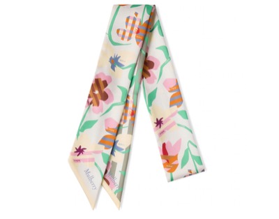 MULBERRY（マルベリー）　Graphic Floral Print Skinny Scarf